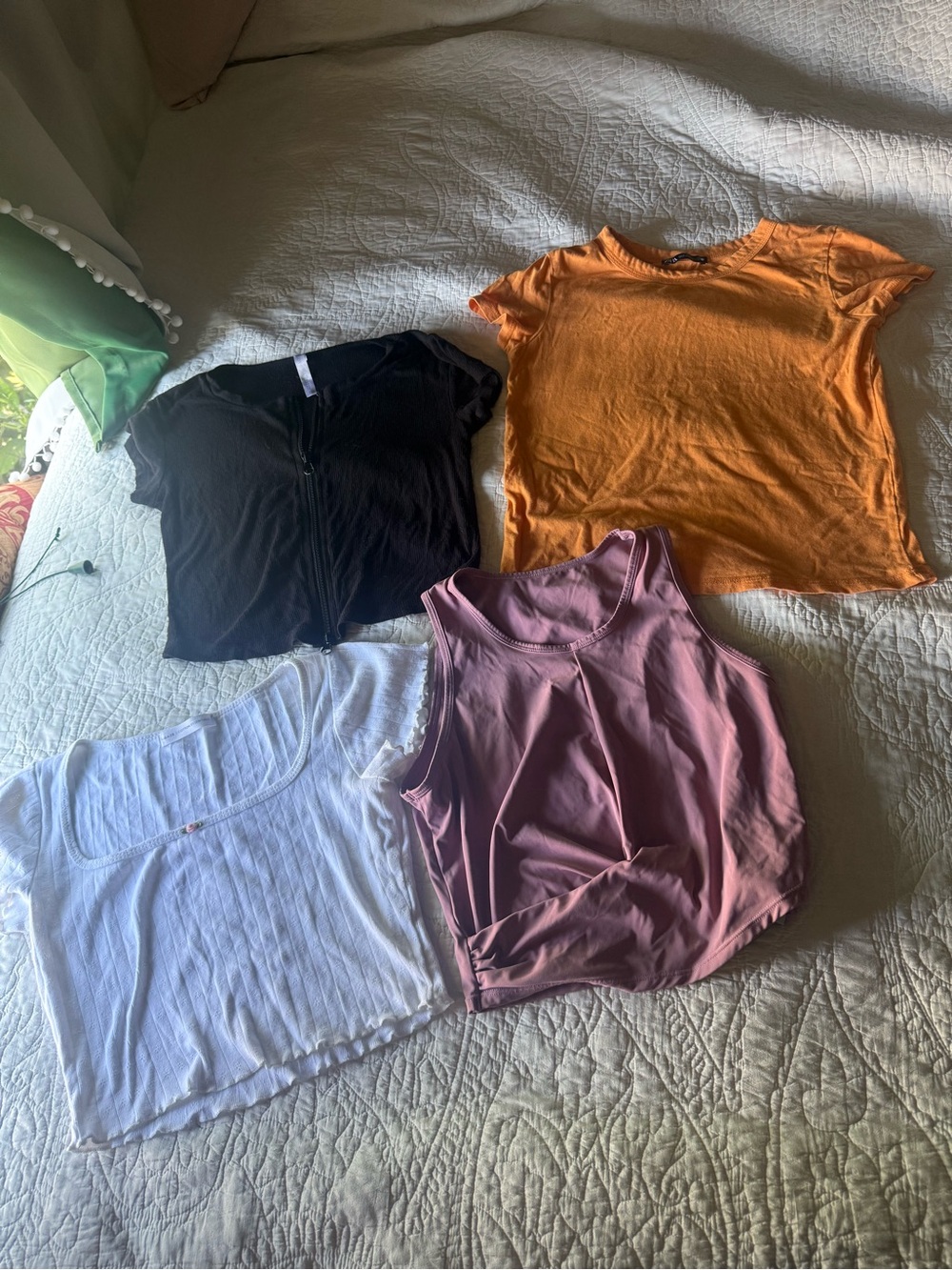 Zara Mixed Short Sleeve & Tank Top Bundle - Black, Orange, Pink, White